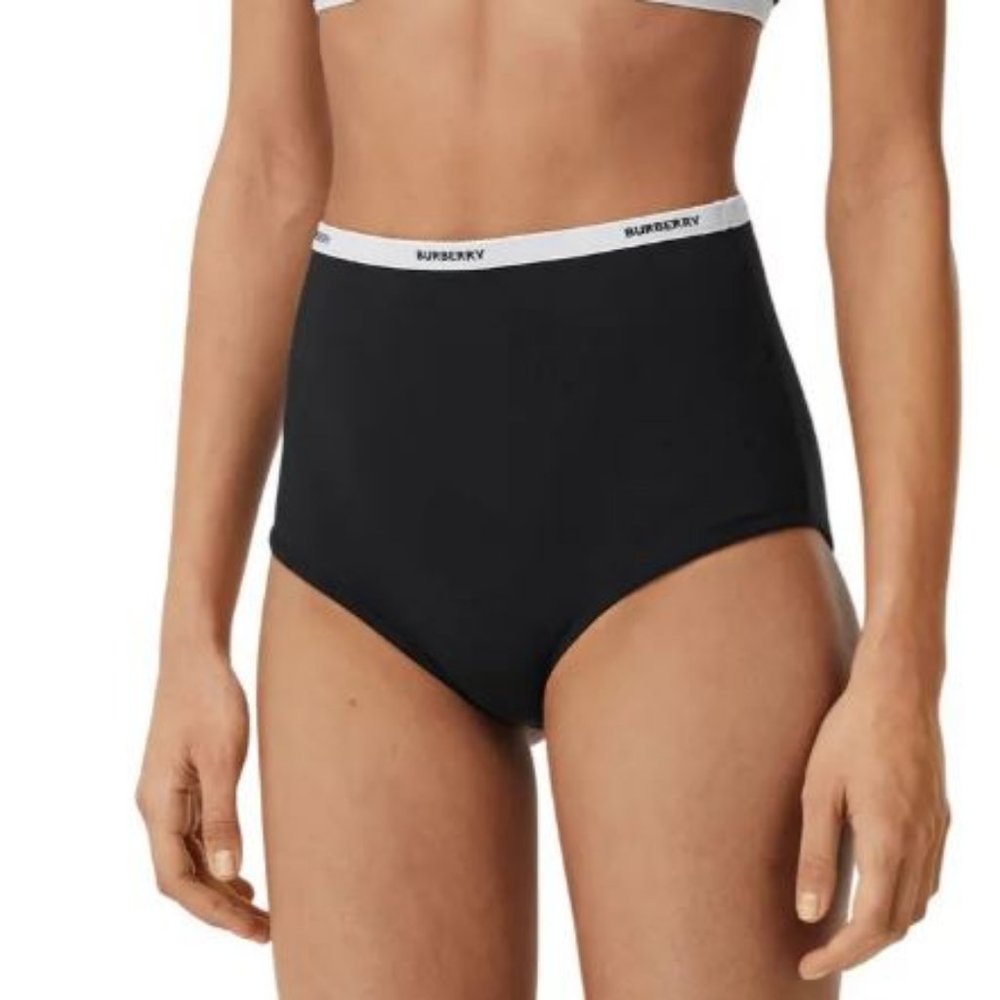NWOT Burberry Tarnie Logo Band High Waist Bikini Bottoms